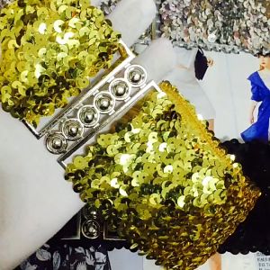 Ikat Pinggang Elastis Wanita dengan Kilauan Payet yang Menawan Menampilkan Sentuhan Bergaya Korea dan Gaya Kebugaran Muda serta Mode Impor yang