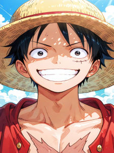 Bandai | Anime One Piece Luffy Character Oil Painting Modern Wall Decor for Living Room Bedroom Perfect Gift No Frame