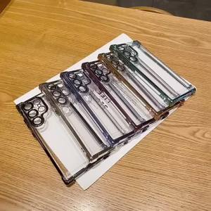 Transparent phone case for Samsung Galaxy s25ultra S25 S23 S22 S21 S24 Fe plus pro ultra electroplating cover anti fall Funda