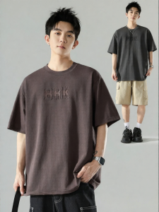 Wood soon | Men Summer Retro Letter Embroidery T-shirt