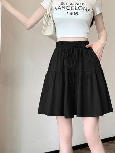 Quần Ống Rộng Cạp Cao Mùa Hè Cho Nữ Quần Short Ống Rộng Co Giãn Thường Ngày Quần Áo Ngoài Thời Trang Hàn Quốc Cỡ Lớn