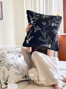 Manyues Huandanqi New Chinese Style Embroidered Living Room Sofa Cushion Bedroom Soft Decoration Pillowcase Pillow Cover without Core