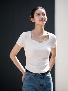 Basic House | Square Collar Cotton T-shirt