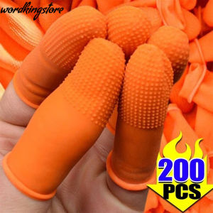 30/50ชิ้นถุงนิ้วมือยางกันลื่นป้องกันไฟฟ้าสถิตย์สีส้มสำหรับการจัดการและการป้องกันที่เชื่อถือได้