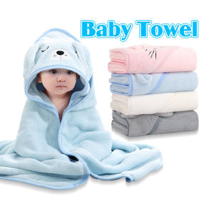 Hooded Blanket for Baby Bath Towel 80*80cm Baby Hooded Bath Towel Soft Coral Fleece Baby Blanket Newborn Swaddling Clothes Kids Blanket Shower Towel