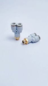 Y Nối Nhanh Y PX Ren Ngoài Nối Nhanh Cắm Ống STNC Ống 4 6 8 10 12 16 - Màu Trắng