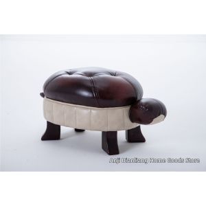 Creative Wood Turtle Animal Skin Sofa Stool