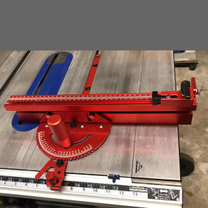 Table Saw Miter Gauge Miter Bar for 3/4 x 3/8 Inches with Adjustable Flip Stop and Fence For Woodworking Crosscut Miter Cut