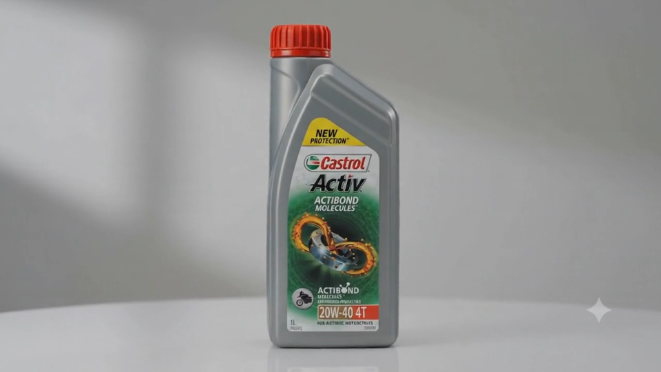 Castrol Activ 4T 20W-40 Motorcycle Engine Oil 1L with ActiBond Molecules 3 Step Protection for 4-Stroke Motor Bike 100% original
