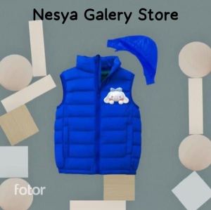 Rompi Quilt Anak Pria/Wanita Kombinasi Berkarakter Bergambar CINNAMORROLL Atasan Hoodie Tropic Windblock Tebal Casual Sweater