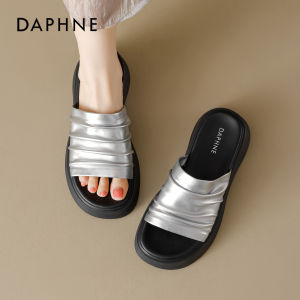 Daphne | Silver Thick Sole Soft Slippers Sandals