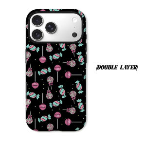 candy lollipop black Phone Case for iPhone 18 17 16 15 14 13 12 11 Air Pro Max Plus Double-layer Cover