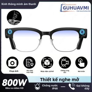 GUHUAVMI | Kính Thông Minh AI Dành Cho Nam Nữ Camera HD 800W Quay Chụp Ảnh/quay Video Truyền WiFi 4GB Tích Hợp Chức Năng Gọi Điện Và Nghe Nhạc