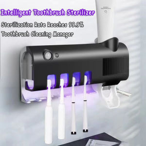 Automatic Toothpaste Dispenser Smart UV Toothbrush Sterilizer Automatic Wall Mounted Squeezer Toothpaste Storage Solar Charging Toothbrush Holder Pemegang Ubat Gigi 牙刷消毒器 牙膏挤压器