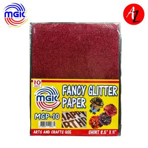 MGK RED Fancy Glitter Paper Letter Size 10 sheets