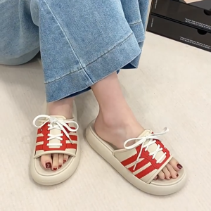 UoMeAi Sandal Jelly Wanita Wedges Kekinian Tebal Sandal Selop EVA Kasual Dewasa Premium Anti Slip