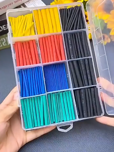 530pcs Set Heat Shrink Tubing Insulation Shrinkable Tube in Assortment Electronic Polyolefin Ratio 2:1 Wrap Wire Sleeve