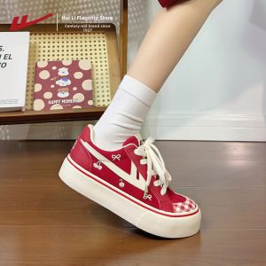 Warrior | Comfortable Red Canvas Shoes Thick Sole Spring