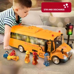 【WJ】Children  school bus toy car big size for baby kids boy story car toy inertia bus model large police car model