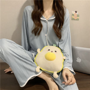 New Women Casual Home Wear Lady Cloud Cotton Cartoon Pajamas Spring Autumn Loose Long-sleeve Long Pants Set Girls Sweet Student