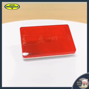 สีแดง แผ่นทับทิมสะท้อนแสง ทับทิมสะท้อนแสง ติดรถพ่วง รถบรรทุก ทับทิมสะท้อนสี่เหลี่ยม แป้นขาว (11-736)
