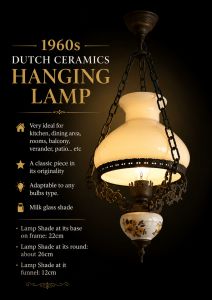 Dutch Ceramics Hanging Light
