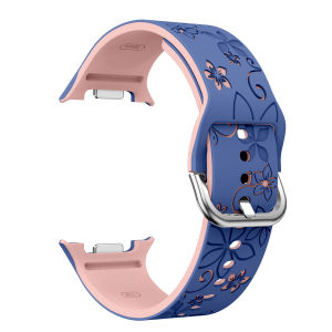 Dây Đeo Silicon Khắc Hai Màu Cho Đồng Hồ Samsung Galaxy Watch 8 44mm/40mm Tương Thích Với Galaxy Watch 8 Classic 46mm Sport Band
