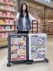 Chiikawa Collaborative Travel Suitcase Cute Girl Student Luggage Anime Password Lock ABS+PC Material Girls Carryon Bag