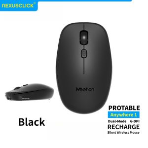 NexusClick Rechargeable Silent Wireless MouseDual Mode 6‑Level Adjustable DPI500mAh Battery Lightweight Mice for Office MacOS
