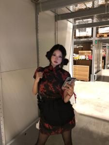 Chinese Cheongsam Short Dress Maid Uniform Halloween Christmas Cosplay Soft Girl School Uniform Skirt Traditional Chinese Style