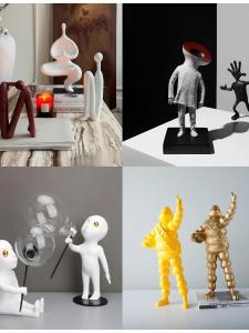 Modern Minimalist Abstract Human Figure Sculpture Decor