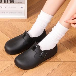 Kitchen Anti-slip Shoes Womens Oil-resistant Waterproof Chef Shoes Soft Bottom Wear-resistant Black Work Shoes Casual Style