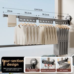 BOJIAJIAJU | Suction Cup Folding Retractable Clothes Hanger