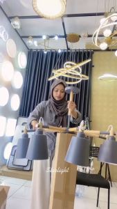 STARLIGHT Lampu Gantung Kamar aesthetic/anak Gaya Nordic Modern Lampu Gantung Plafon LED 3 Warna Lampu Hias Gantung Ruang Tamu