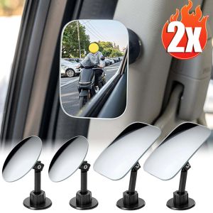 2Pcs Car Auxiliary Mirror Wide Angle 360 Degree Adjustable Auto HD Convex Rearview Rimless Mirror Blind Spot Mirror Car Styling Part