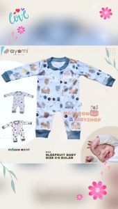 Jumper bayi buka kaki sleepsuit buka kaki baju tidur bayi laki laki perempuan baby leon sni