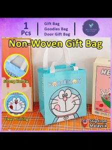 Goodies Bag Doraemon Lucky Cat Tote Non-Woven Beg Birthday Gift Bag Kindergarten Children Kids Birthday Party Present (138) Doraemon Tote School Beg