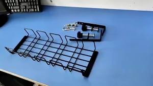 No Punching Under Desk Cable Management Tray Metal Clamp-on Wire Organizer Rack for Home Office Gaming Table