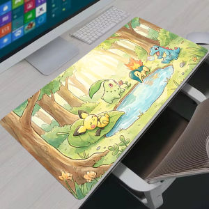 Bandai | Mouse Pad Anime PC Gamer Cabinet Mausepad P-Pokemon Keyboard Desk Mat Computer Gaming Accessories Kawaii Pikachu Playmat