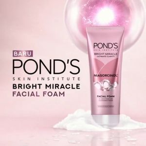 Ponds Bright Miracle Ultimate Clarity Niasorcinol Facial Foam 100gr/50gr 20x kekuatan mencerahkan & menutrisi