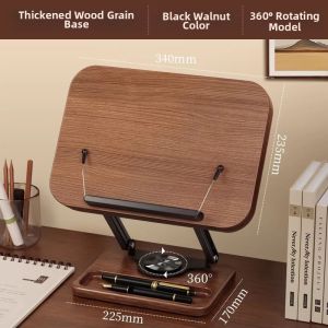MINGZHUO | Rotatable Height Adjustable Walnut Book Reading Stand