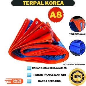 Terpal a8 ukuran 2x3 waterproof tahan cuaca panas kualitas korea
