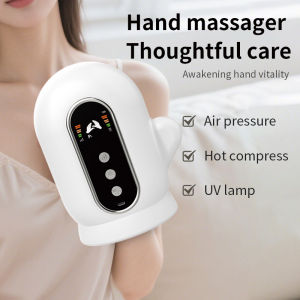 Jinkairui Electric Hand Massager with Heat & Air Compression Finger Massager 3 Intensity Levels UV Clean Pain Relief & Relaxation for Hand Finger Rechargeable