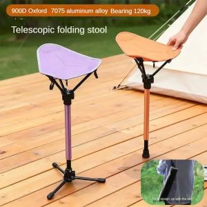 Foldable One Leg Outdoor Camping Stool Telescopic Triangle Chair Adjustable Beach Travel Furniture Hiking Camp Furnishing