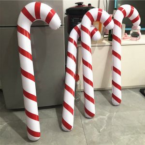 5Pcs Large Inflatable Balloons Christmas Candy Cane Stick Balloons Outdoor Candy Canes Decor for Xmas Decoration Supplies