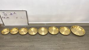 Đĩa đồng trơn đựng hoa quả đáy phẳng thờ cúng (giá 1 cái)