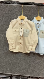 Kemeja Putih Anak Laki-laki Lengan Panjang Katong Kargo Terbaru/Kemeja Anak Distro Premium/Ootd Anak