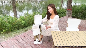 SUOMUEN Folding Camping Table and Chair Outdoors Chair Indoor Beach Chair Portable Foldable Chair Moon Chair