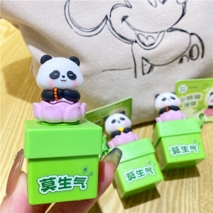 Trendy Creative Panda Buddhist Music Stress Relief Keychain Bag Charm Healing Pendant Cultural Creative Gift PVC Plastic Hardware