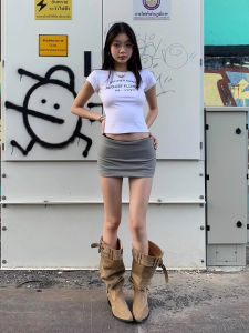 รองเท้าบูทหัวแหลมหนังนิ่มสีกรมท่า ฤดูใบไม้ร่วง/ฤดูหนาว สำหรับผู้หญิง ทรงหัวแหลม ทรงเข้ารูป ทรงหัวมน รองเท้าบูทแฟชั่น